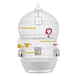 Ferplast Cage à Oiseaux Bali Cage pour Oiseaux, Canaris, Pinsons, Perruches Ondulées, Inséparables, en Métal, Accessoires Inclus Mangeoires rotatives Perchoirs, 43,5 x 43,5 x h 68,5 cm