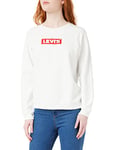 Levi's Women's Relaxed Graphic Crew Sweatshirt Box Tab White+ (White) S