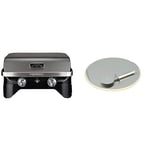 Campingaz Attitude 2100 LX Gas Grill, Portable Table Top Grill, 2 Steel Burners, 5 KW Power & pizza stone for the Culinary Modular System with pizza cutter wheel, stainless steel tray