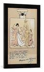 'Encadré Image de Sem "caricature of Coco Chanel (1883–1971) in a Bottle Of Chanel N ° 5, from' Le nouvel monde ', 1923, d'art dans le cadre de haute qualité Photos fait main, 40 x 60 cm, noir mat