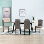 vidaXL 276991 Dining Chairs 6 pcs Taupe Fabric(249011+249012)