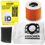 Bags Karcher WD3 SE4001 Cloth Filter Vacuum Cleaner Dust KFI357 x 4 With Filters