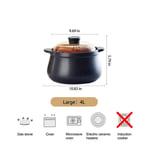 Household Gas Ceramic Soup Pot Casserole Soup Pot Fire Heat Resistant Hotpot Kitchen Pots Cooking Pot-4L
