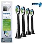 Philips Genuine Sonicare Optimal White Replacement Brush Heads, 4 Pack, Black - HX6064/13
