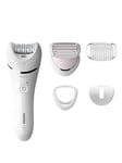Philips Epilator Series 8000 Wet &amp; Dry Cordless Epilator with 5 accessories BRE710/01, One Colour, Women