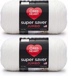 Red Heart Super Saver Jumbo Lot de 2 pelotes de laine Blanc