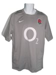 New Rare NIKE Vintage ENGLAND RUGBY Training Shirt Grey with Pink O2 Logo XL