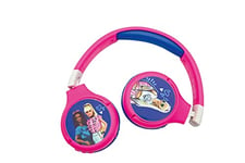 Lexibook Mattel Barbie-Casque Audio 2-en-1 Bluetooth & Filaire avec Micro et Bouton de contrôle, Batterie Rechargeable Longue durée, HPBT010BB, Black