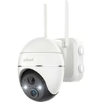 Iegeek - Caméra Surveillance WiFi Extérieure Caméra ip Batterie Vision Nocturne Couleur pir Détection de Mouvement - white