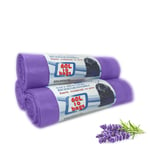 Scented Bin Bags Biodegradable, Very Strong, Set 3 Rolls Counts 30 bags, 60L Lavender, Bin Liners with Drawstring 100% Recycled Trash Bags for Kitchen, Office