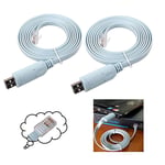 2Packs, Usb to Console Cable,Cisco Usb Console Cable,Usb to Rj45 Console,Cisco Console Cable Usb Rollover For Windows/Vista/MAC/Linux (1.8m/6 Ft,Blue/2 Packs)