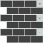 Ahlsen - 1Pièce,Carrelage Adhesif Mural Salle de Bain,Crédence adhesive pour Cuisine,version plus adhésive,plus épaisse,30x30x0.25cm,noir, - grey