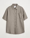 Colorful Standard Garment Dyed Linen Short Sleeve Shirt Dusty Olive