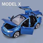 1:32 Tesla Model X Model 3 Model S Model Y Legering Bilmodell Diecasts Leksaksbil Ljud Och Ljus Barnleksaker För Barnpresenter Pojk Leksak Model X Blue