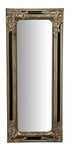 Biscottini International Art Trading Miroir Mural Long 80 x 32 x 2 cm/Miroir Mural Noir Brillant/Miroir Chambre à Coucher/Miroir Shabby/Miroir Mural Long