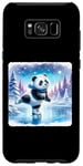 Coque pour Galaxy S8+ Panda Patin à roulettes sur le lac gelé