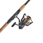 PENN 7’ Battle III Fishing Rod and Reel Spinning Combo, 7’, 2 Graphite Composite Fishing Rod with 6 Reel, Durable, Break Resistant and Lightweight, Black/Gold