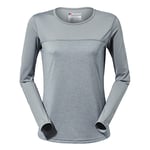 Berghaus Women's Voyager Long Sleeve Tech Tee Base Layer, Monument/Harbour Mist, 8