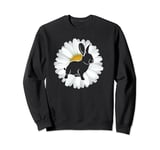 Easter Rabbit With Daisy Spring and Summer Daisies Flower Sweatshirt