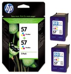 HP 57 - Pack de 2 - 17 ml - couleur (cyan, magenta, jaune) - original - cartouche d'encre - pour Deskjet 450, 55XX; Officejet 6110; Photosmart 7150, 7350, 7550; psc 21XX, 2210