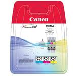 Original Canon CLI-521 C/M/Y Colour Ink Cartridge Multipack (2934B010)