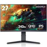 KOORUI Ecran PC Gamer 27 Pouces - écran WQHD PC, 240Hz, 1ms, Adaptive Sync, Compatibilité Gsync, (2560x1440, HDMI, DisplayPort, HDR 400) Noir/Rouge