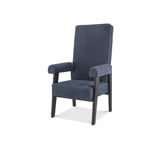 Milo skinnfåtölj blue nubuck hög