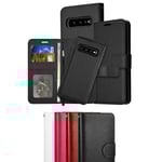 Samsung S10 - Fodral / Magnet Skal 2 in 1 - Välj Färg! Black Svart