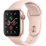 Apple Watch Series 5 Cellular 40 mm Boîtier aluminium Or - Bracelet Rose - S/M (2019) - Reconditionné - Très bon état