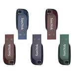 SanDisk 32 GB Cruzer Blade USB 2.0 Flash Drive - Black - Paquet de cinq