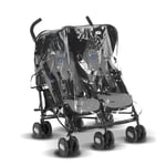 Rain Cover For Maclaren Twin Techno Pushchair, UK Made from Clear Supersoft PVC