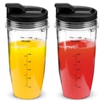 2 Pack Replacement 24 Oz Blender Cups with Lid for Nutri Ninja Auto IQ2550