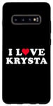 Coque pour Galaxy S10+ J'aime Krysta, nom correspondant à la petite amie et au petit ami Krysta