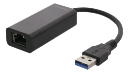 Deltaco Adapter USB-A 3.0 till Nätverksadapter - Svart