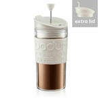 Bodum Travel Press Set Coffee Maker With Extra Lid 350ml Clear/White
