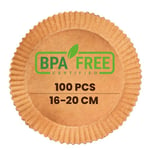 PORTENTUM Papier cuisson air fryer - 100 pièces Food-Grade BPA gratuit, 16 x 20 cm, pour friteuse sans huile 3 à 4,5 litres - Idéal pour la cuisson saine