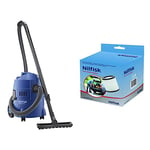 Nilfisk Buddy ll 12 UK Wet and Dry Vacuum Cleaner – Indoor & Outdoor Cleaning – 12 Litre Capacity with 1200 W Input Power (Blue) & Alto 81943047 Filter Kit - Blue