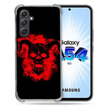 Cokitec Coque Renforcée en Verre Trempé pour Samsung Galaxy A54 5G Tete de Mort Diable