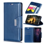 Mipcase Multifunctional Card Slot Phone Cover Flip Phone Case Classic Simple Leather Case Simple Protective Phone Shell for HUAWEI P20 (Blue)