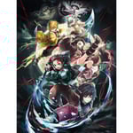 Diamantmålning Set för Vuxna DIY Demon Slayer Anime Diamantkonst 5D Diamantmålning Full Diamant Ädelsten Konst Korsstygnskonst Hemvägg Dekoration