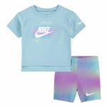 Sportstøj til Børn Nike Aop Bike Blå Multifarvet Syren 2 Dele 24 måneder