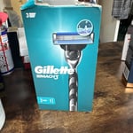 Gillette Mach 3 Razor Handle + 2 Shaving Blade Head New 100% Genuine