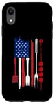 Coque pour iPhone XR Cool USA Drapeau Américain Humour Barbecue Griller Barbecue Design