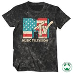 MTV Distressed USA-Flag Organic T-Shirt, T-Shirt