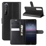 Sony Xperia 1 II - Litchi Plånboksfodral - Svart Black Svart