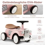 Rutcshauto åkfordon med förvaringsutrymme & tippskydd barnbil med ratt 58 x 27 x 34 cm rosa