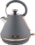 Tower T10044RGG Cavaletto Pyramid Kettle with Fast Boil, Detachable Filter, 1.7