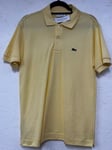 LACOSTE Polo Shirt Yellow Cotton Classic Fit Size FR 3 / US Small HL 480