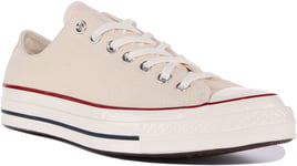 Converse 162062C Chuck 70 Unisex Low Top Canvas Trainers In Beige Size 7 - 12