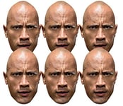 STAR CUTOUTS SMP4155 THE Rock FACE SMP415 Dwayne Johnson WWE 6 Pack of Wrestling Masks Fun for Family, Friends and Fans, Solid, Large
